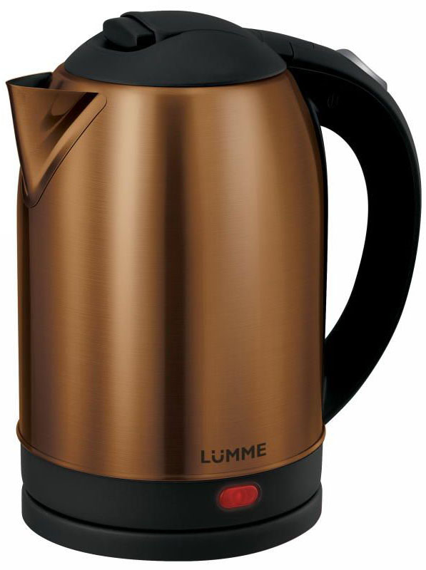 Lumme LU-218, Dark Jasper электрочайникLU-218 Lumme LU-218, Dark Jasper электрочайникLU-218Вместительный металлический чайник Lumme LU-218 объемом 2.0 литра из пищевой нержавеющей стали.Пищевая нержавеющая сталь способствует сохранению природного вкуса и натуральных свойств воды. Для быстрого закипания чайник оснащен нагревательным элементом мощностью 1,7 кВатт, защищенного плоским стальным дном для равномерности нагрева, противостояния накипи, коррозии и для большего удобства в уходе.Система автоматического отключения при закипании или недостаточном количестве воды заметно продлит срок работы чайника. Чайник оснащен базой питания, позволяющей брать его с любой стороны или вращать на 360 градусов, что делает прибор совершенно безопасным, а его эксплуатацию комфортной.
