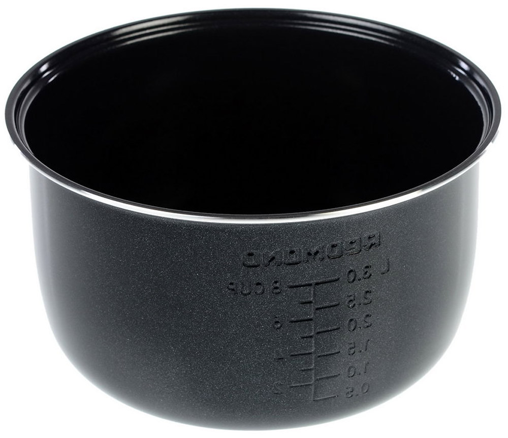 Redmond RB-C400 чаша для мультиваркиRB-С400 Redmond RB-C400 чаша для мультиваркиRB-С400Redmond RB-C400 - надежная 4-литровая чаша, керамическое покрытие которой более устойчиво к механическим воздействиям, чем тефлоновое или его аналоги. Пища, приготавливаемая в такой чаше, не пригорает, равномерно прожаривается и тушится, не теряя своих вкусовых и полезных качеств. Вы можете также успешно использовать данную емкость для приготовления блюд в духовом шкафу. Чашу можно без проблем мыть как под краном, так и в посудомоечной машине. УВАЖАЕМЫЕ КЛИЕНТЫ!Обращаем ваше внимание на тот факт, что объем чаши указан максимальный, с учетом полного наполнения до кромки. Шкала на внутренней стенке имеет меньший литраж.