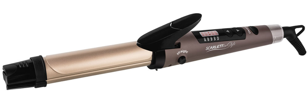 Scarlett SC-HS60T51, Mocha щипцы для завивки волосSC-HS60T51 Scarlett SC-HS60T51, Mocha щипцы для завивки волосSC-HS60T51Щипцы для завивки волос Scarlett SC-HS60T51 просты в применении и гарантируют получение объемных локонов или идеально гладких волос. При переключении кнопки в положение выпрямление прибор действует как щипцы-утюги. При переключении кнопки в положение завивка стайлер превращается в щипцы для завивки волос. Тем самым получаются объемные локоны идеальной формы или безупречно гладкие волосы.