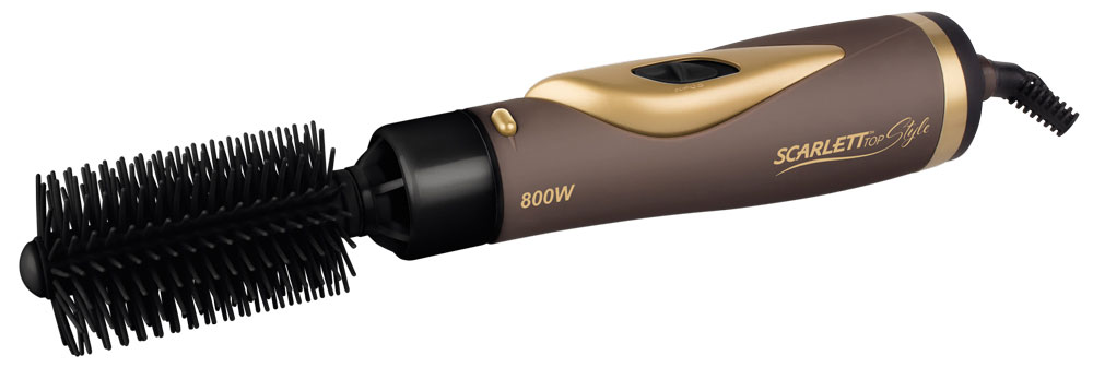Scarlett SC-HAS73I07, Mocha Gold фен-расческаSC-HAS73I07 Scarlett SC-HAS73I07, Mocha Gold фен-расческаSC-HAS73I07Фен-расческа Scarlett SC-HAS73I07 поможет быстро высушить и красиво уложить волосы любой длины. Прибор практичен и удобен в использовании, снабжен функцией ионизации, защитой шнура от перекручивания и режимом подачи холодного воздуха для закрепления укладки. В случае перегрева, фен автоматически отключается.В комплекте к прибору идут четыре насадки:Круглая — используется для создания прикорневого объема;Полукруглая — используется для одновременной сушки и расчесывания волос;Насадка-концентратор — позволяет сужать и направлять поток воздуха для сушки отдельных участков, фиксирует укладку и не дает волосам разлетаться;Насадка-трансформер — используется для завивки мягких локонов.