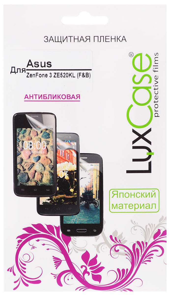 LuxCase защитная пленка для Asus ZenFone 3 ZE520KL (F&B), антибликовая55802 LuxCase защитная пленка для Asus ZenFone 3 ZE520KL (F&B), антибликовая55802Комплект защитных пленок LuxCase для Asus ZenFone 3 (ZE520KL) сохранят экран и заднюю сторону смартфона гладкими и предотвратят появление царапин и потертостей. Структура пленок позволяет им плотно удерживаться без помощи клеевых составов и выравнивать поверхность при небольших механических воздействиях. Пленки практически незаметны на смартфоне и сохраняют все характеристики цветопередачи и чувствительности сенсора.