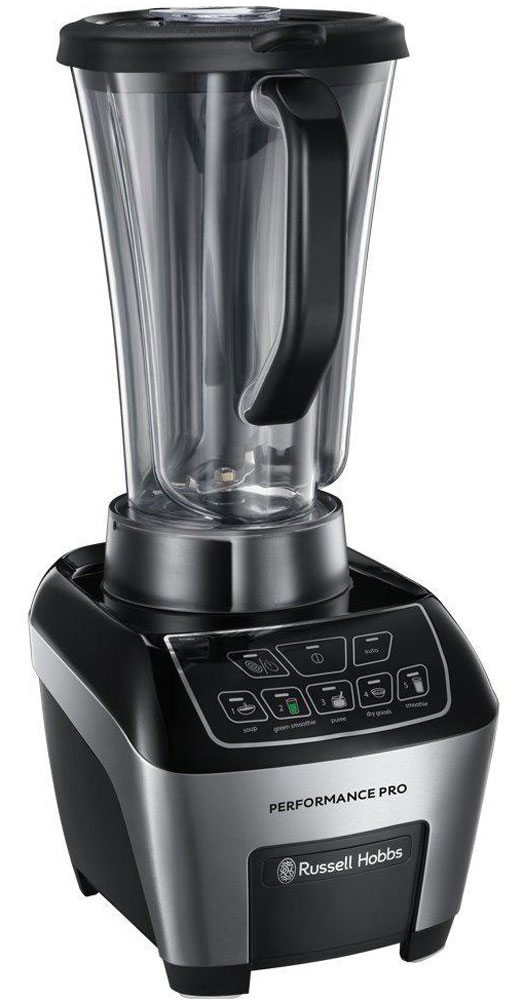 Russell Hobbs Performance Pro 22260-56 блендер22260-56 Russell Hobbs Performance Pro 22260-56 блендер22260-56Свежеприготовленные смузи и домашние супы-пюре настолько вкусные, что вы будете наслаждаться каждой каплей. Именно для этого был разработан новый блендер с чашей Performance Pro от Russell Hobbs с инновационной формой чаши Trilobe.Уникальная форма чаши усиливает вихрь, благодаря чему ингредиенты не распределяются по стенкам, а постоянно возвращаются в центр, в зону ножей. Это именно тот прибор, которые профессиональные повара выбирают для использования дома.Выбор из 5 скоростей означает, что блендер способен обработать любые продукты от нежных фруктов, до сложных в смешивании сельдереяи шпината. Удобные автоматические программы: для приготовления супов-пюре, смузи. зеленых смузи, пюре и измельчения сыпучих ингредиентов - и цифровое управление позволяют в одно касание измельчить или смешать ингредиенты в правильной консистенции и без лишних комочков.Этот высокопроизводительный блендер настолько универсален, что быстро станет одним из самых часто используемых вами приборов на кухне. Обладая мощностью 1000 Вт, он будет провоцировать вас на эксперименты. Если вы увлечены кулинарией, непревзойденный блендер Performance Pro обещает быть одним из ваших лучших помощников в приготовлении ресторанных шедевров дома.Обороты мотора: 27000 об/мин4-конечный стальной нож5 скоростных режимов – авто-программ (суп, смузи, зеленые смузи, пюре, сухие продукты)Цифровое управление