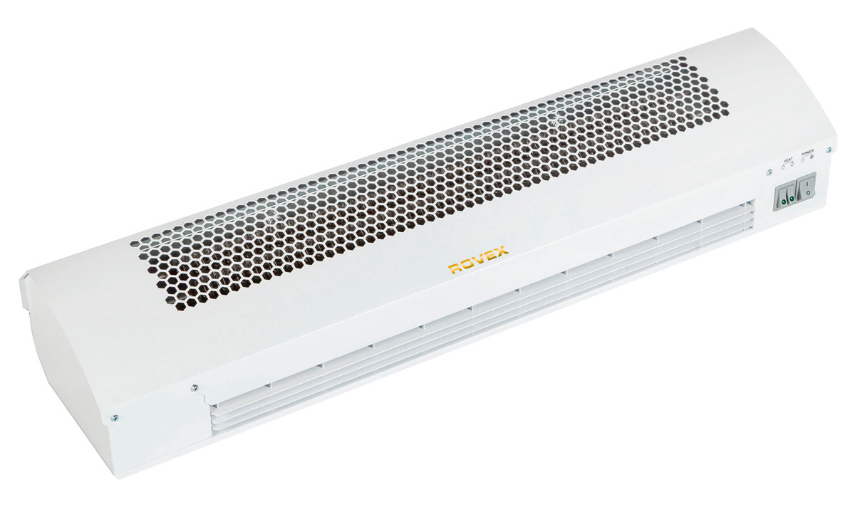 Rovex RZ-0508С тепловая завесаRZ-0508С Rovex RZ-0508С тепловая завесаRZ-0508СПринцип работы тепловой завесы Rovex RZ-0508С таков: установленный в приборе вентилятор создает направленный поток теплого воздуха. Так образуется воздушная завеса, не позволяющая проникать воздушным массам в помещение, понижая при этом температуру. Тепловая завеса часто используется в торговых центрах, магазинах, ресторанах и промышленных предприятиях, где необходимо защитить помещение от пыли, грязи, холода или жары.Каждая тепловая завеса из серии «RZ» обладает такими преимуществами:Высокой мощностью и энергосбережением. Электрические воздушные завесы помогают сэкономить на отоплении помещений больших площадей. Кроме того, в устройства встроен СТИЧ - нагревательный элемент, способный быстро нагревать поток воздуха.Универсальностью. Электрическая завеса может работать в разных климатических условиях, несмотря на влагу и температуру воздуха.Надежностью. Устройства прослужат не один десяток лет.Безопасностью. Такое тепловое оборудование не перегревается и входит в число невзрывоопасной техники.Удобством пользования. Воздушные тепловые завесы электрические достаточно подключить к сети и использовать пульт управления.Простым монтажом. Установка тепловых завес проходит за несколько минут, достаточно ознакомиться с инструкцией.Низким уровнем шума.Элегантным дизайном. Тепловая завеса электрическая имеет современный, привлекательный стиль, который позволяет вписать технику в интерьер помещения.Доступной стоимостью. Купить завесу может каждый, ведь цена тепловых завес зависит от габаритов устройств и других их технических характеристик.