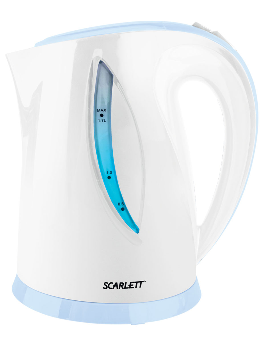 Scarlett SC-EK18P16 чайник электрическийSC-EK18P16 Scarlett SC-EK18P16 чайник электрическийSC-EK18P16В чайнике Scarlett SC-EK18P16 мощностью 2200 ватт и объемом 1,7 литра каждая деталь разработана для удобства пользования и безопасности. С помощью световой индикации и двух вариантов внутренней подсветки чайник сообщает о режиме работы, корпус может вращаться на подставке на 360 градусов, что позволяет использовать его из любого положения, а многоразовый фильтр для воды позволит избежать попаданию накипи в чашку.