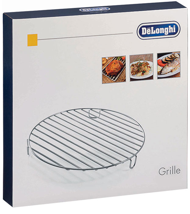 DeLonghi DLSK104 решетка для мультиварки5512510181 DeLonghi DLSK104 решетка для мультиварки5512510181Решетка для гриля DeLonghi DLSK104 – полезный и нужный аксессуар, если вы уже приобрели для своей кухни мультиварку от итальянского бренда. Эта металлическая решетка идеально совместима со всеми моделями мультиварок DeLonghi – вы можете использовать ее с FH 1363, FH 1394,FH 1396. Блюда, приготовленные на гриле отличаются особым вкусом, к тому же, их можно назвать диетическими, так как при их приготовлении практически не используется масло. Теперь вам не нужно ждать подходящей погоды, чтобы приготовить на природе аппетитные блюда гриль, ведь вы можете приготовить их в мультиварке.Если вы решите купить DLSK 104, вы будете довольны ее функциональностью. На этой решетке можно запечь колбаски, мясные стейки, курицу, рыбное филе или даже целую рыбу, помидоры, баклажаны, кабачки, болгарский перец. Если мясо предварительно замариновать со специями, можно приготовить ароматный и сочный шашлык. Вы сможете порадовать этими блюдами членов своей семьи или удивить гостей. Приобретите эту деталь для своей мультиварки и готовьте с удовольствием и без особых усилий.