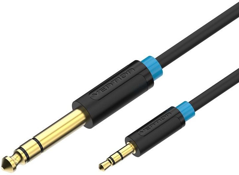 Vention аудиокабель Jack 6,35 mm/3,5 mm (1 м)BABBF Vention аудиокабель Jack 6,35 mm/3,5 mm (1 м)BABBFАудиокабель Vention Jack 6,35 mm/3,5 mm предназначен для передачи аналоговых стереозвуковых сигналов между аудио, аудио-видео и (или) компьютерными устройствами или их компонентами. Вы можете подключить компьютер (ноутбук), MP3-плеер, или смартфон, к, например, гарнитуре, активным акустическим системам и прочей мультимедийной технике. Экранирование кабеля позволяет защитить сигнал при передаче от влияния внешних полей, способных создать помехи.