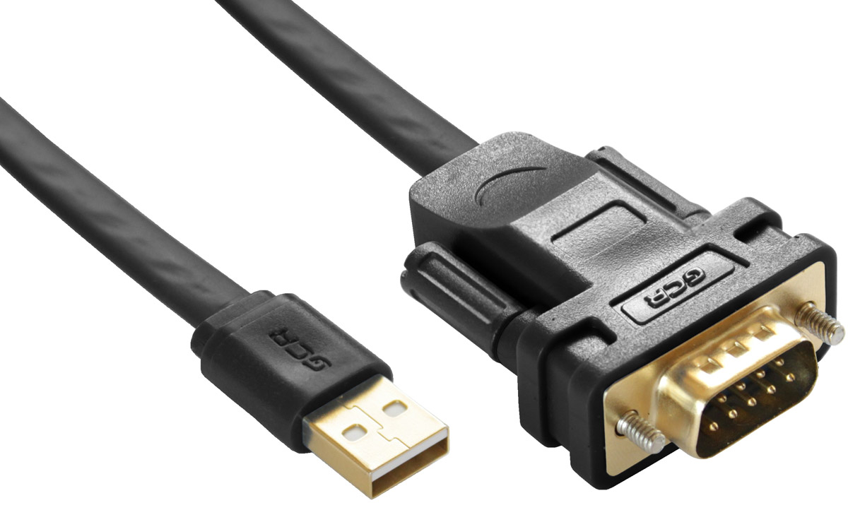 Greenconnect Russia GCR-UOC5M-BCG, Black конвертер-переходник (1,5 м)GCR-UOC5M-BCG-1.5m Greenconnect Russia GCR-UOC5M-BCG, Black конвертер-переходник (1,5 м)GCR-UOC5M-BCG-1.5mКонвертер-переходник Greenconnect Russia GCR-UOC5M-BCG позволяет добавить дополнительный порт DB9 к компьютеру или ноутбуку через USB-порт. Не требует дополнительного питания. Экранирование кабеля позволяет защитить сигнал при передаче от влияния внешних полей, способных создать помехи.Поддержка автоматического режима не вызывает конфликтов по прерываниям с другими устройствами. Поддержка удалённой активации из спящего режима и управления питанием96 байт буфера для каждого верхнего и нижнего течения потока данных. Поддержка ROM по умолчанию или внешнего EEPROM для конфигурации устройстваЧипсет Prolific PL2303RAПоддерживает различные сигналы, в том числе и DCD, DTR, DSR, RTS,CTS.Пропускная способность интерфейса: до 1 МБ/с