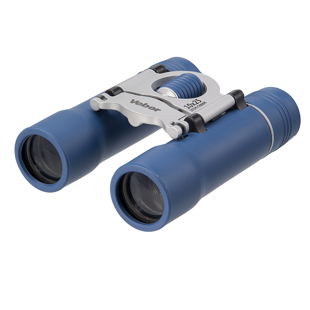 Бинокль Veber Sport, цвет: синий, БН 10x25 NEW11005 Бинокль Veber Sport, цвет: синий, БН 10x25 NEW11005Дизайнерское оформление и удобное управление настройками. Металлический обрезиненный корпус, просветленная оптика. Дополнительные резиновые кольца-прокладки в объективах и окулярах защищают от проникновения влаги.ОПИСАНИЕ Дизайнерский бинокль 10-крат. Удачное сочетание синего, черного и серебристого.Разумный компромисс между увеличением, светосилой, весогабаритными характеристиками и ценой.Все корпусные детали сделаны из металла. Трубки бинокля (включая окуляры) обклеены тонкой резиной (брызгозащищенное исполнение).Очень компактный. ОсобенностиОчень компактныйПризмы Roof ВлагозащищенныйПросветляющее покрытие оптических элементовМеталлический обрезиненный корпусКомплектацияБинокльФутлярТкань для протирки оптикиРемешокГарантийный талон и инструкцияХарактеристикиДиапазон рабочих температур, С от -20 до +40Диаметр выходного зрачка, мм 2.5Угловое поле зрения, град. 5.3Увеличение, крат 10Zoom нетДиаметр объектива, мм 25Линейное поле зрения (на расстоянии 1000 м), м 96Габаритные размеры, мм 112*110*32Вес, кг 0.200Цвет черный/синий/серебристыйМатериал корпуса металлМатериал отделки корпуса обрезиненный корпусБинокль прошел индивидуальную настройку в сервисном центре компании, о чем свидетельствует наклейка с фамилией или номером мастера на корпусе прибора.