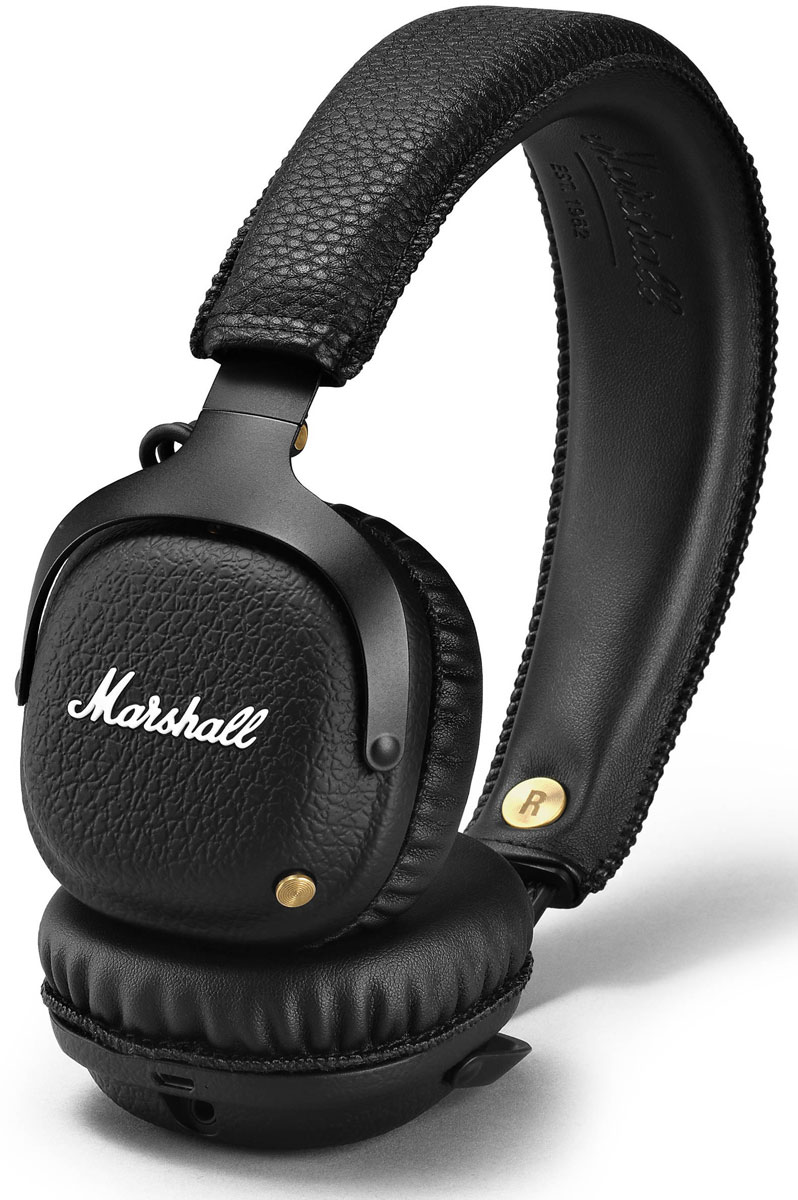 Marshall Mid Bluetooth, Black беспроводные наушники15118903 Marshall Mid Bluetooth, Black беспроводные наушники15118903Беспроводные наушники Marshall Mid Bluetooth соединяют в себе свободу и комфорт. Легко подключитесь к воспроизводящему устройству по современному протоколу Bluetooth aptX и слушайте музыку в течение длительного времени (более 30 часов) без подзарядки.Подключайтесь к Marshall Mid Bluetooth без проводов по технологии aptX. Вы сможете не только проигрывать свои любимые песни в CD-качестве — кодек aptX минимизирует задержку синхронизации звука и видео, что позволяет смотреть фильмы без проблем с синхронизацией. Mid дарит вам свободу перемещения в радиусе 10 метров от источника сигнала.Специальные настроенные излучатели 40 мм идеально уравновешивают чистоту и насыщенность звука. Бронзовая кнопка на левой чаше не только нажимается, но и отклоняется в разных направлениях, позволяя управлять разными функциями — громкостью, воспроизведением, переключением песен и включением самой гарнитуры.При беспроводном прослушивании, 3,5 мм разъём становится выходом, в который можно подключить еще одни наушники, надетые на близкого человека.Мягкое оголовье и свободные крепления позволяют надеть наушники так, как удобно именно вам.