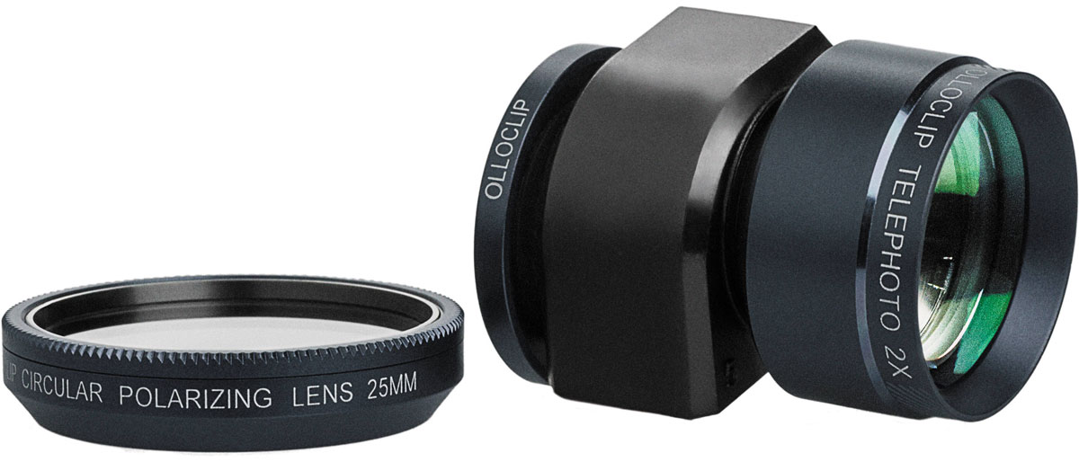 Olloclip Telephoto + Circular Polarizer Color, Black объектив накладной для iPhone 5/5sOCEU-IPH5-TCP-B Olloclip Telephoto + Circular Polarizer Color, Black объектив накладной для iPhone 5/5sOCEU-IPH5-TCP-BСъемный объектив Olloclip Telephoto + Circular Polarizer Color быстро соединяется с вашим iPhone 5/5s. Он был разработан для тех, кто делает фотографии находясь в непосредственной близости с происходящими событиями. Телеобъектив делает качественные снимки с 2-кратным оптическим увеличением. Поляризационный фильтр в свою очередь уменьшает или устраняет блики и делает цвета насыщенными и естественными.