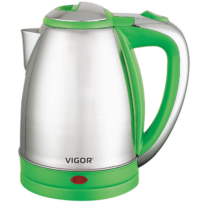 Vigor HX-2027 чайник электрическийHX-2027 Vigor HX-2027 чайник электрическийHX-2027Современный классический чайник Vigor HX-2027 прост в управлении и долговечен в использовании. Изготовлен из высококачественных материалов. Беспроводное соединение позволяет вращать чайник на подставке на 360°. Для обеспечения безопасности при повседневном использовании предусмотрены функция автовыключения, а также защита от включения при отсутствии воды.