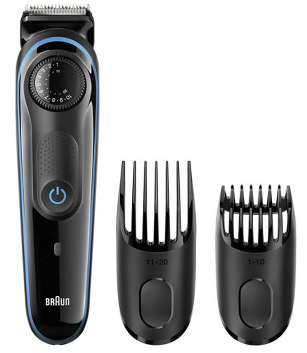 Триммер для бороды Braun BT304081577106 Триммер для бороды Braun BT304081577106Максимальная точность для 100%-ного контроля вашего стиля. Триммер для бороды Braun идеально подходит для предельно точного стайлинга. 39 высокоточных настроек длины гарантируют 100%-ную индивидуальность стиля вашей бороды.Преимущества:39 точных настроек длины с шагом 0,5 мм обеспечивают эффективный результат вне зависимости от стиля бороды2 гребня (от 0,5 до 20 мм) предоставляют полную свободу действий и 100%-ный контроль вашего стиляСверхострые лезвия с неограниченным сроком службы создают максимальную точностьВремя работы: 60 минут после 8-часовой подзарядкиПрибор можно промывать под проточной водойВ набор входит бесплатная бритва Gillette Fusion ProGlide с технологией FlexBall