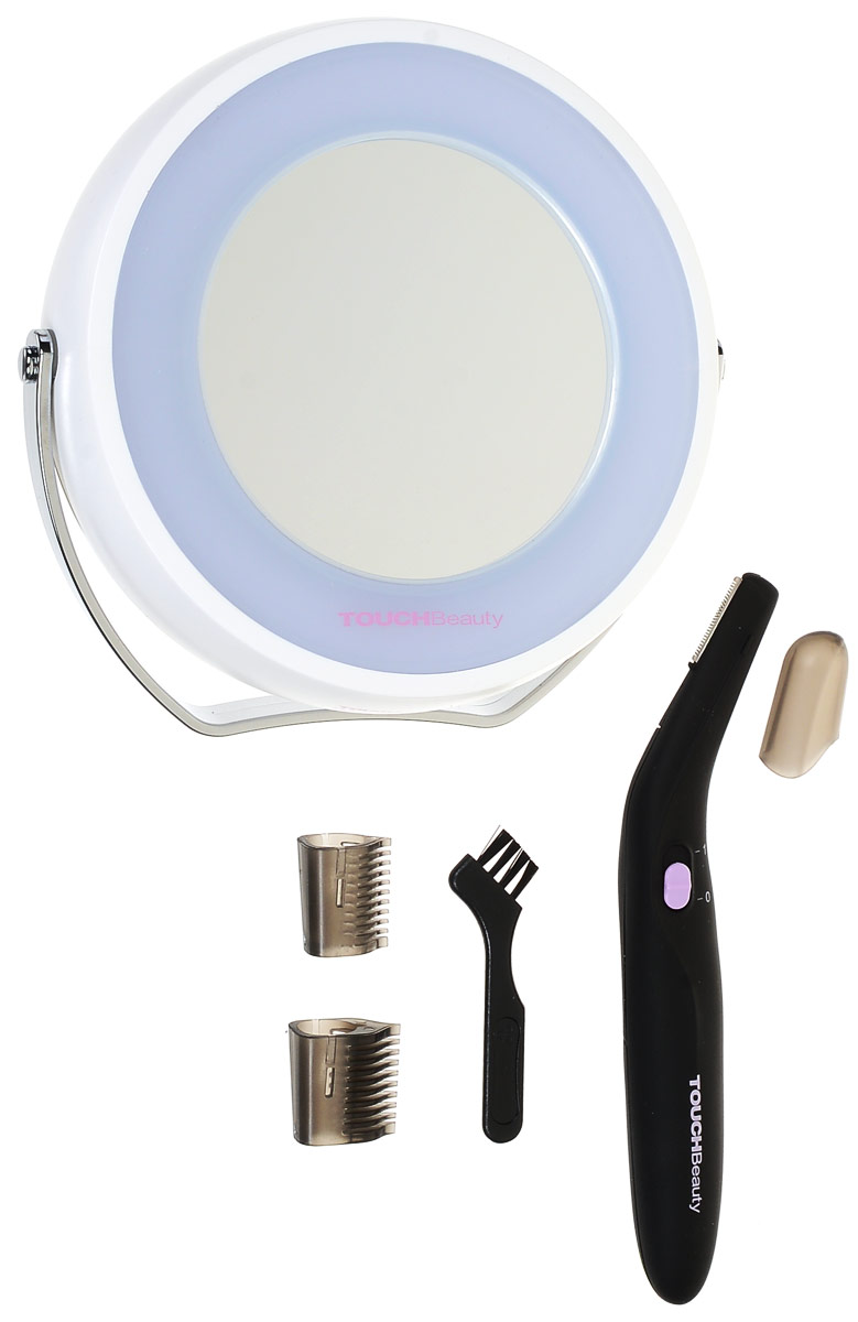 Косметический набор Touchbeauty AS-1001AS-1001 Косметический набор Touchbeauty AS-1001AS-1001В набор Touchbeauty AS-1001 входит электрический триммер и двухсторонее зеркало с подсветкой (одно из зеркал увеличивающее). Очень удобный и практичный в применении комплект для оформления линии бровей, для зоны бикини и т.д. В комплект входят 3 насадки для разной длины волос и зеркало с удобной ручкой-подставкой.