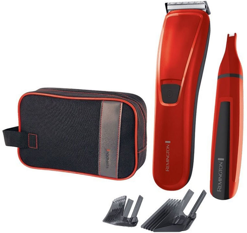 Remington HC 5302, Red набор для стрижки волосHC 5302 Remington HC 5302, Red набор для стрижки волосHC 5302Remington HC 5302 - подарочный набор ограниченного выпуска, который содержит все необходимое для ухода за волосами и для стрижки. В состав набора входит эффективная машинка для стрижки волос PrecisionCut, триммер для зон носа и ушей и дорожная косметичка.Поддерживайте свой стиль или создавайте новую стрижку с помощью выбора из 17 настроек длины (0,5 - 44мм). Инженеры компании разработали особые лезвия AccuAngle, которые расположены под углом 42 градуса, имеют особую геометрию, что гарантируют точность стрижки каждый раз.* Лезвия имеют пять уровней штамповки, что прямым образом сказывается на их точности для самой чистой стрижки.Линейный триммер для зон носа и ушей, с лезвиями из нержавеющей стали, позволит избавиться от нежелательных волос на лице или скорректировать их и имеет моющуюся головку для удобства ухода.Дорожная косметичка будет удобной для хранения приборов и других косметических мелочей.Полная зарядка за 14-16 часовПитание триммера: 1 x AA (не входит в комплект)