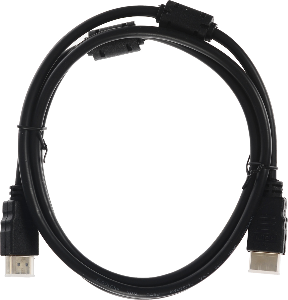 D-Color DCC-HH150F кабель HDMI 1,5 м4603725280694 D-Color DCC-HH150F кабель HDMI 1,5 м4603725280694Кабель D-Color DCC-HH150F с фильтрами изготовлен из высококачественного поливинилхлорида, жилы проводников отлиты из меди, а изолятор сделан из вспененного полиэтилена. Контакты позолочены 24 каратным техническим золотом.