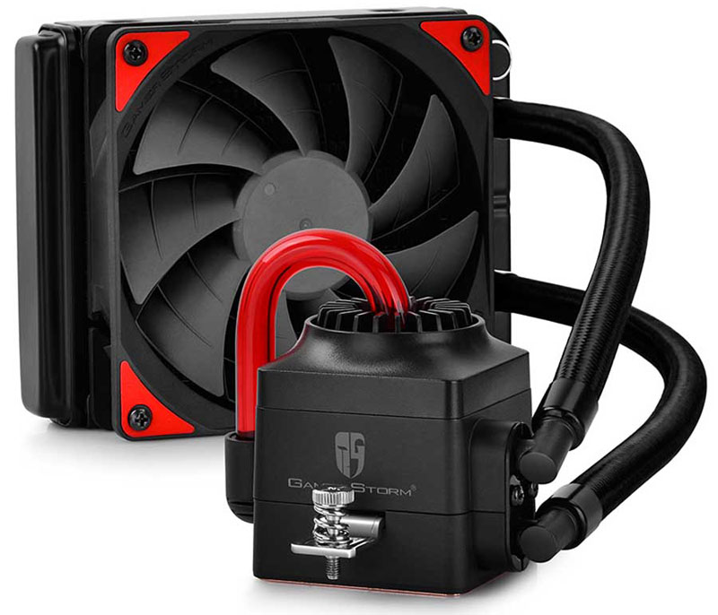 Deepcool Captain 120 EX система охлаждения для игрового компьютераCAPTAIN 120 EX Deepcool Captain 120 EX система охлаждения для игрового компьютераCAPTAIN 120 EXСистема охлаждения Deepcool Captain 120 EX выполнена в духе стимпанка с LED-подсветкой и прозрачными трубками, сквозь которые видна циркуляция жидкости. Все эти элементы придают системе свой неповторимый стиль, что наверняка оценят владельцы корпусов с боковым окном. СВО предназначена для охлаждения всех известных на сегодняшний день процессоров, в комплекте - полный комплект креплений, а тепловой пакет процессоров, с охлаждением которых справится эта СВО достигает 220 Вт.Данная модель построена на базе новых PWM вентиляторов серии DeepCool Gamer Storm - TF120, которые отличаются высокой производительностью, низким уровнем шума и запатентованным дизайном. Вентилятор Gamer Storm TF120 развивает при максимальной скорости 1800 об/мин давление 3.31 мм водяного столба, а уровень шума не превышает 31.3 дБ.Резиновое покрытие предохраняет СВО от внешних воздействий, защищая ее от коррозии, перепадов давления и температурных скачков.Благодаря 120-мм алюминиевому радиатору вентиляторы системы могут работать на низких оборотах и практически бесшумно. Также в конструкции предусмотрены стандартные монтажные отверстия под 120-мм вентилятор.Трехфазный индукционный мотор, встроенный мощный закрытый импеллер. Сильный поток жидкости и больший напор.