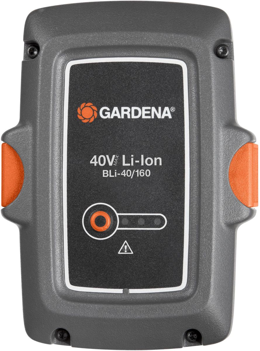 Аккумулятор Gardena BLi-40/160, литий-ионный09843-20.000.00 Аккумулятор Gardena BLi-40/160, литий-ионный09843-20.000.00Мощная литий-йонная аккумуляторная батарея, экологически безопасная, для аккамуляторных газонокосилок.