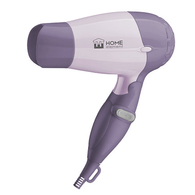 Home Element HE-HD309, Purple фенHE-HD309 Home Element HE-HD309, Purple фенHE-HD309Home Element HE-HD309 - компактный и очень удобный фен, чтобы брать с собой в дорогу или хранить в небольшом шкафчике. Фен имеет два режима мощности воздушного потока и абсолютно безопасен, отключаясь автоматически при перегреве.Удобный переключатель мощности воздушного потока на два положения: для бережной укладки или интенсивной сушки волос.Ручка складывается вдоль корпуса фена, обеспечивая наилучшее хранение. В сложенном виде фен занимает минимум места и идеален для путешествий.