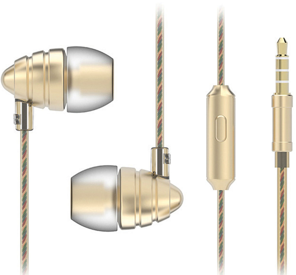 Harper HV-805, Gold наушникиH00000973 Harper HV-805, Gold наушникиH00000973Наушники Harper HV-805 относятся к классу динамических проводных наушников-вкладышей (внутриканальные). Они обеспечивают отличное качество звука вкупе с дополнительным функционалом (гарнитура для разговора и управление переключением / перемоткой музыки).Кабель наушников имеет оптимальную длину в 1,2 метра и прямой штекер 3,5 мм Jack (он наиболее удобен для портативной техники, носимой в карманах или сумочках).Технические параметры наушников обеспечивают действительно насыщенное звучание басов. Воспроизводимые частоты – 20-20000 Гц (с уклоном в сторону низких частот), импеданс – 32 Ом, чувствительность – 102 дБ, пиковая мощность излучателя – 10 мВт, диаметр излучателя – 10 мм.Микрофон расположен на кабеле правого наушника, на корпусе микрофона имеется кнопка управления треками, она же используется для приема/завершения вызова в режиме телефонной гарнитуры.Управление треками (переключение назад, вперед, воспроизведение, приостановка), а также перемоткой назад и вперед осуществляется за счет нажатия кнопки управления в определенной последовательности (все комбинации изложены в инструкции к наушникам).Комбинации управления работают только с операционными системами Android (версия 4.3 и выше) и iOS (версия 5 и выше).