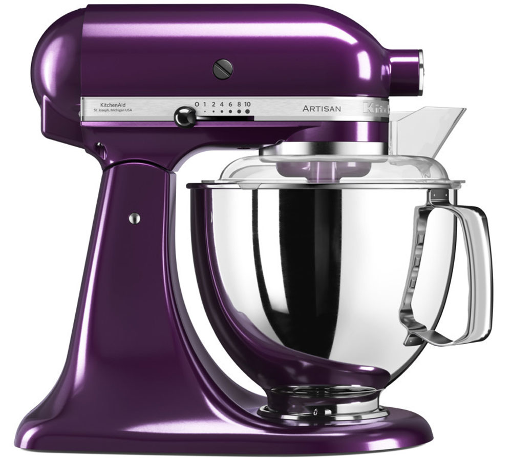 KitchenAid Artisan, Violet миксер планетарный (5KSM175PSEPB)5KSM175PSEPB KitchenAid Artisan, Violet миксер планетарный (5KSM175PSEPB)5KSM175PSEPBМиксер KitchenAid 5KSM175PSEPB - уникальное многофункциональное устройство, практически не имеющее аналогов на рынке техники для дома и кухни. Легендарный бренд, чья история насчитывает уже более 90 лет, завоевал сердца домохозяек благодаря своей невероятной надежности, долговечности и отменному качеству.Процесс производства миксеров KitchenAid не оставляет сомнений в долговечности этого прибора. Литые детали механизма изготовлены из высококачественной стали. Ручная сборка и тщательная подгонка частей привода обеспечивают низкий уровень шума и вибрации, являются гарантией безупречной работы прибора.Классический дизайн миксеров KitchenAid Artisan станет украшением интерьера любой кухни. Одна из отличительных особенностей этой серии - богатая цветовая гамма. На выбор покупателей предлагаются модели почти двух десятков разнообразных оттенков.Откидывающаяся головка миксера KitchenAid Artisan позволяет легко менять насадки и устанавливать чашу.Миксер имеет 10 скоростных режимов, от медленного смешивания до высокоскоростного взбивания. Базовая комплектация миксера включает: чашу объемом 4,83 л., крюк для теста, венчик для взбивания, насадку-лопатку для перемешивания, крышку для чаши (дежи) и защитный обод с воронкой для засыпания продуктов. Этого набора достаточно, чтобы миксер успешно выполнял базовые функции.В передней части привода миксера имеется еще одно гнездо для подсоединения дополнительных насадок. Они позволяют значительно расширить функции миксера, превращая его в настоящий кухонный комбайн. В дополнение к миксеру можно купить: насадку-мясорубку, насадку для наполнения колбасной оболочки, овощерезку, насадку протирку для фруктов и овощей, чашу для приготовления мороженого, насадку-мельницу, насадки для нарезки лапши и спагетти, пресс для пасты и макарон, насадку для равиоли, насадку-консервный нож, соковыжималку для цитрусовых и т.д.