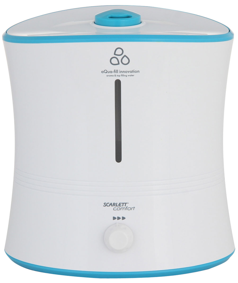 Scarlett SC-AH986M11, White увлажнитель воздухаSC-AH986M11 Scarlett SC-AH986M11, White увлажнитель воздухаSC-AH986M11Scarlett SC-AH986M11 – ультразвуковой увлажнитель воздуха. Компактное устройство хорошо подходит для офисных и жилых помещений площадью до 30 м2.Увлажнитель оснащён гидростатом, позволяющим регулировать интенсивность пара и изменять направление увлажнения. Благодаря этому владелец может обеспечить в помещении микроклимат, соответствующий его индивидуальным предпочтениям.Благодаря встроенному ароматизатору устройство может не только увлажнять воздух, но и насыщать его приятными запахами.Устройство оснащено вместительным резервуаром на 2,5 литра, этого хватит примерно на 16 часов непрерывной работы. Верхний долив делает увлажнитель особенно удобным.Увлажнитель не включается, если в нём отсутствует вода. Эта особенность делает его безопасным и позволяет существенно увеличить срок его службы.