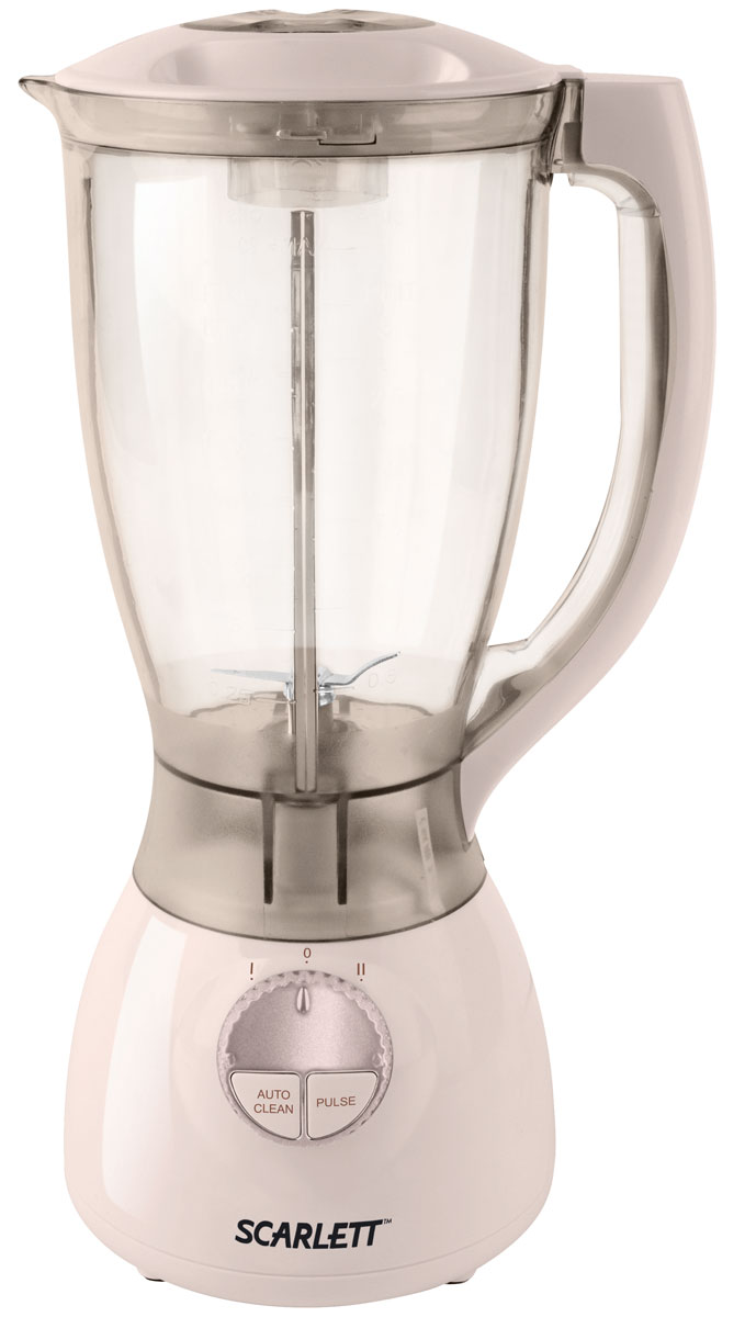 Scarlett SC-4143, Beige блендерSC-4143_B Scarlett SC-4143, Beige блендерSC-4143_BБлендер с чашей Scarlett SC-4143 - вместительный и компактный прибор, который поможет вам приготовить любимые блюда для всей семьи.2-литровый стакан вмещает в себя количество ингредиентов, достаточное для приготовления супа-пюре, коктейля или любимого соуса. Стакан устанавливается на подставку, оснащенную переключателем.Блендер поддерживает импульсный режим, необходимый для деликатного измельчения орехов, кофе и льда. Удобная ручка из пластика позволяет легко переносить чашу в любое место, круглая крышка предотвращает разбрызгивание содержимого.