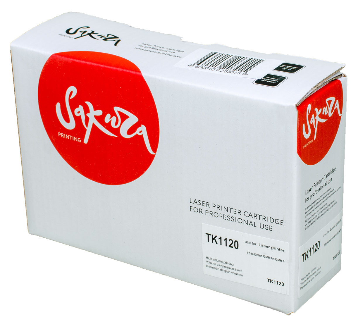 Sakura TK1120, Black тонер-картридж для Kyocera FS11060DN/FS1125MFP/FS1025MFPSATK1120 Sakura TK1120, Black тонер-картридж для Kyocera FS11060DN/FS1125MFP/FS1025MFPSATK1120Тонер-картридж Sakura TK1120 для лазерных принтеров Kyocera FS11060DN/FS1125MFP/FS1025MFP является альтернативным решением для замены оригинальных картриджей. Он печатает с тем же качеством и имеет тот же ресурс, что и оригинальный картридж. В картриджах компании Sakura используется химический синтезированный тонер, который в отличие от дешевого тонера из перемолотого полимера, не царапает, а смазывает печатающий вал, что приводит к возможности многократных перезаправок картриджей. Такой подход гарантирует долгий срок службы принтера, превосходное качество и стабильность печати.Тонер-картриджи Sakura производятся при строгом соответствии стандартам ISO 9001 и ISO 14001, что подтверждено международными сертификатами.