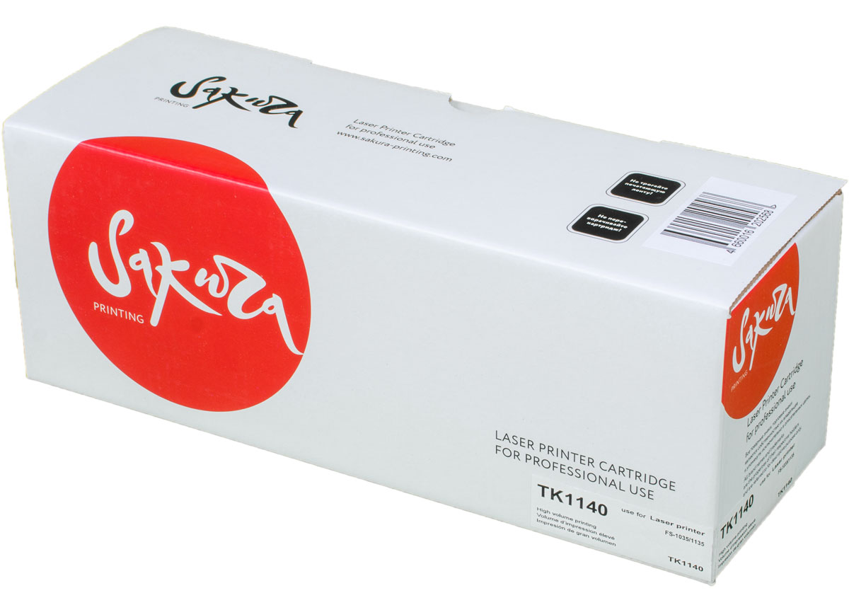Sakura TK1140, Black тонер-картридж для Kyocera Mita FS1035/FS1135SATK1140 Sakura TK1140, Black тонер-картридж для Kyocera Mita FS1035/FS1135SATK1140Тонер-картридж Sakura TK1140 для лазерных принтеров Kyocera Mita FS1035/FS1135 является альтернативным решением для замены оригинальных картриджей. Он печатает с тем же качеством и имеет тот же ресурс, что и оригинальный картридж. В картриджах компании Sakura используется химический синтезированный тонер, который в отличие от дешевого тонера из перемолотого полимера, не царапает, а смазывает печатающий вал, что приводит к возможности многократных перезаправок картриджей. Такой подход гарантирует долгий срок службы принтера, превосходное качество и стабильность печати.Тонер-картриджи Sakura производятся при строгом соответствии стандартам ISO 9001 и ISO 14001, что подтверждено международными сертификатами.