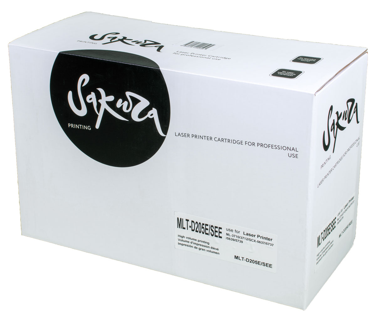 Sakura MLT-D205E, Black тонер-картридж для Samsung ML-3710/3712/SCX-5637/5737/5639/5739SAMLTD205E Sakura MLT-D205E, Black тонер-картридж для Samsung ML-3710/3712/SCX-5637/5737/5639/5739SAMLTD205EТонер-картридж Sakura MLT-D101S для лазерных принтеров Samsung ML-3710/3712/SCX-5637/5737/5639/5739 является альтернативным решением для замены оригинальных картриджей. Он печатает с тем же качеством и имеет тот же ресурс, что и оригинальный картридж. В картриджах компании Sakura используется химический синтезированный тонер, который в отличие от дешевого тонера из перемолотого полимера, не царапает, а смазывает печатающий вал, что приводит к возможности многократных перезаправок картриджей. Такой подход гарантирует долгий срок службы принтера, превосходное качество и стабильность печати.Тонер-картриджи Sakura производятся при строгом соответствии стандартам ISO 9001 и ISO 14001, что подтверждено международными сертификатами.