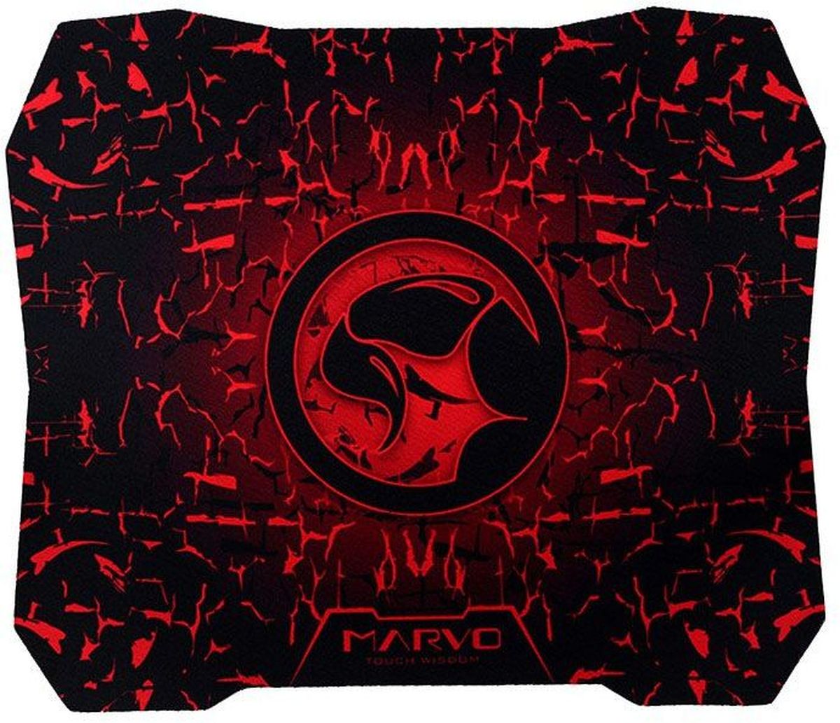 Marvo G1, Black Red игровой коврик для мышиG1 Marvo G1, Black Red игровой коврик для мышиG1Коврик для мыши Marvo G1 разработан специально для игр жанра шутер. Большой размер аксессуара позволяет совершать активные движения, а особая форма углов предотвращает соскальзывание мышки в наиболее ответственные моменты.Нижняя часть коврика изготовлена из эластичного полимерного материала, который надежно закрепляется на поверхности стола. Благодаря этому исключается случайное перемещение аксессуара.Коврик изготовлен из качественного материала, сочетающего в себе резину и натуральную ткань. Он не только приятен на ощупь, но и способен выдерживать высокие нагрузки без растяжений либо разрывов.