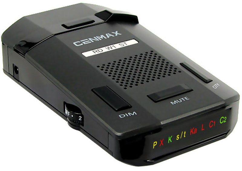 Inspector Cenmax RD W1 ST, Black радар-детекторCENMAX RD W1 ST Inspector Cenmax RD W1 ST, Black радар-детекторCENMAX RD W1 STРадар-детектор Inspector Cenmax RD W1 ST предназначен для заблаговременного обнаружения сигналов радаров скорости во всех диапазонах, на текущий момент используемых в России, включая X, К, расширенный Ка и даже радаров работающих в POP и импульсных режимах, включая современный радар Стрелка модификаций СТ (стационарный) и М (мобильный). Лазерный приёмник обеспечивает надёжное обнаружение лазерного излучения в диапазоне 360 градусов.Индикация силы излучения радарного сигналаФильтр ложных срабатыванийРежимы: Трасса, Город 1, Город 2Ручная регулировка громкости сигналов предупрежденияПамять настроекОтключение диапазонов