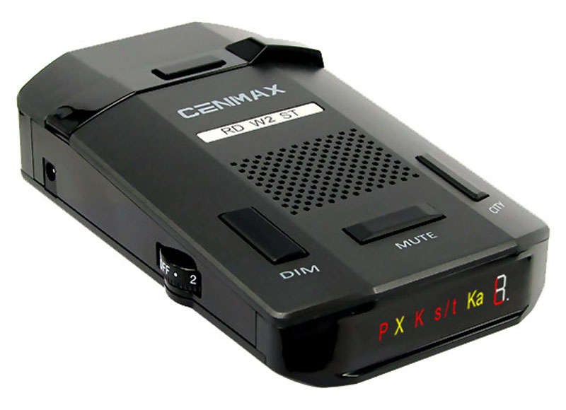 Inspector Cenmax RD W2 ST, Black радар-детекторCENMAX RD W2 ST Inspector Cenmax RD W2 ST, Black радар-детекторCENMAX RD W2 STРадар-детектор Inspector Cenmax RD W2 ST предназначен для заблаговременного обнаружения сигналов радаров скорости во всех диапазонах, на текущий момент используемых в России, включая X, К, расширенный Ка и даже радаров работающих в POP и импульсных режимах, включая современный радар Стрелка модификаций СТ (стационарный) и М (мобильный). Лазерный приёмник обеспечивает надёжное обнаружение лазерного излучения в диапазоне 360 градусов.Индикация силы излучения радарного сигналаФильтр ложных срабатыванийРежимы: Трасса, Город 1, Город 2Ручная регулировка громкости сигналов предупрежденияПамять настроекОтключение диапазонов