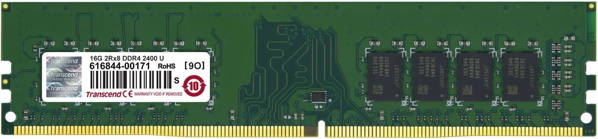 Transcend DDR4 DIMM 16GB 2400МГц модуль оперативной памяти (TS2GLH64V4B)TS2GLH64V4B Transcend DDR4 DIMM 16GB 2400МГц модуль оперативной памяти (TS2GLH64V4B)TS2GLH64V4BОперативная память Transcend типа DDR4 по сравнению с предшествующими типами модулей обладает рядом преимуществ. Модуль имеет пониженное напряжение 1,2 В, что позволяет уменьшить энергопотребление. Тактовая частота 2400 МГц обеспечивает качественную синхронизацию процессов и быструю передачу данных. Объем данной оперативной памяти составляет 16 ГБ, что несомненно удовлетворит потребности пользователей, которым нужна высокая производительность и стабильность системы.