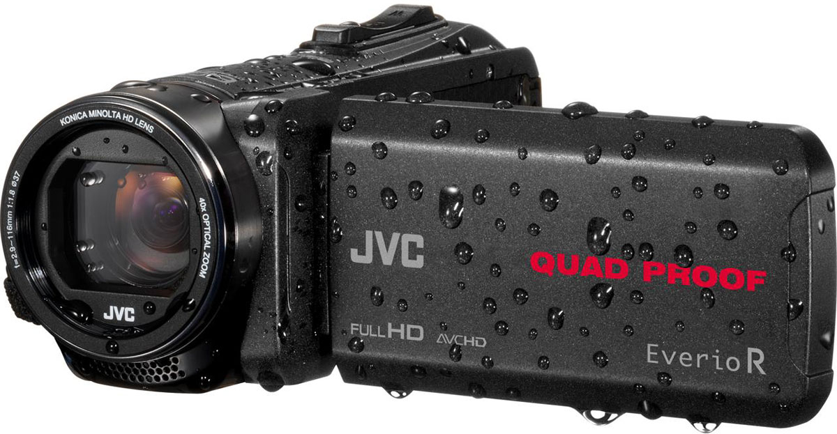 JVC GZ-R430BEU, Black цифровая видеокамераGZ-R430BEU JVC GZ-R430BEU, Black цифровая видеокамераGZ-R430BEUJVC GZ-R430BEU - видеокамера с 4 степенями защиты Quad-Proof, встроенным аккумулятором, который обеспечит работу камеры до 5 часов и встроенной флеш-памятью объемом 4 Гб.Данная модель оснащена КМОП сенсором с разрешением 2,5 Мп с обратной подсветкой, 40-кратным оптическим зумом и системой стабилизации изображения.Видеокамера поддерживает запись при закрытом ЖК экране, а также оснащена резьбой 37 мм для установки светофильтров или широкоугольного конвертора.Модель водонепроницаема при погружении на глубину до 5 м. После активного дня, проведённого на свежем воздухе, её можно вымыть под проточной водой.Прочный корпус выдерживает падение с высоты до 1,5 м. Он защищён от влаги и пыли и рассчитан на работу в широком диапазоне температур.Аккумулятор встроен внутрь корпуса, что обеспечивает ещё более высокую защиту от влаги и позволяет существенно сократить опасность повреждения видеокамеры при замене батарей в плохую погоду.