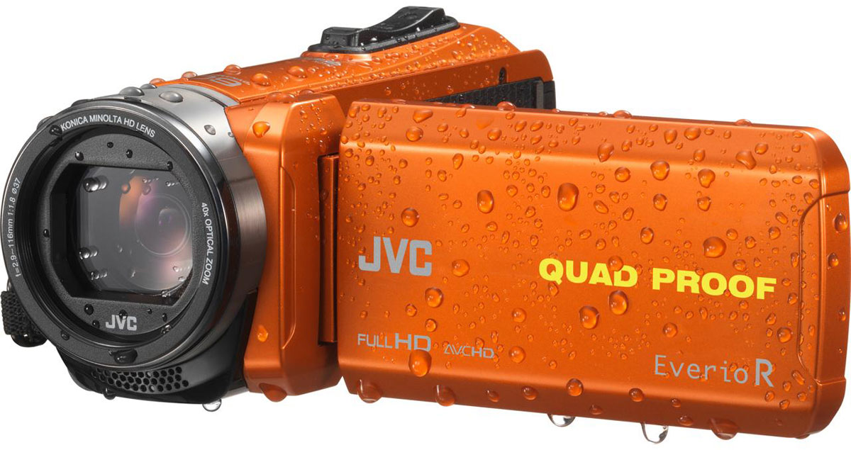 JVC GZ-R435DEU, Orange цифровая видеокамераGZ-R435DEU JVC GZ-R435DEU, Orange цифровая видеокамераGZ-R435DEUJVC GZ-R435DEU - видеокамера с 4 степенями защиты Quad-Proof, встроенным аккумулятором, который обеспечит работу камеры до 5 часов и встроенной флеш-памятью объемом 4 Гб.Данная модель оснащена КМОП сенсором с разрешением 2,5 Мп с обратной подсветкой, 40-кратным оптическим зумом и системой стабилизации изображения.Видеокамера поддерживает запись при закрытом ЖК экране, а также оснащена резьбой 37 мм для установки светофильтров или широкоугольного конвертора.Модель водонепроницаема при погружении на глубину до 5 м. После активного дня, проведённого на свежем воздухе, её можно вымыть под проточной водой.Прочный корпус выдерживает падение с высоты до 1,5 м. Он защищён от влаги и пыли и рассчитан на работу в широком диапазоне температур.Аккумулятор встроен внутрь корпуса, что обеспечивает ещё более высокую защиту от влаги и позволяет существенно сократить опасность повреждения видеокамеры при замене батарей в плохую погоду.