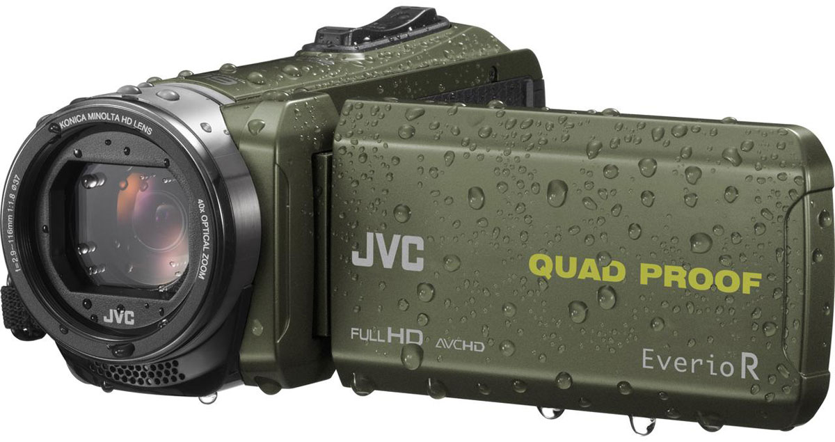 JVC GZ-R435GEU, Green цифровая видеокамераGZ-R435GEU JVC GZ-R435GEU, Green цифровая видеокамераGZ-R435GEUJVC GZ-R435GEU - видеокамера с 4 степенями защиты Quad-Proof, встроенным аккумулятором, который обеспечит работу камеры до 5 часов и встроенной флеш-памятью объемом 4 Гб.Данная модель оснащена КМОП сенсором с разрешением 2,5 Мп с обратной подсветкой, 40-кратным оптическим зумом и системой стабилизации изображения.Видеокамера поддерживает запись при закрытом ЖК экране, а также оснащена резьбой 37 мм для установки светофильтров или широкоугольного конвертора.Модель водонепроницаема при погружении на глубину до 5 м. После активного дня, проведённого на свежем воздухе, её можно вымыть под проточной водой.Прочный корпус выдерживает падение с высоты до 1,5 м. Он защищён от влаги и пыли и рассчитан на работу в широком диапазоне температур.Аккумулятор встроен внутрь корпуса, что обеспечивает ещё более высокую защиту от влаги и позволяет существенно сократить опасность повреждения видеокамеры при замене батарей в плохую погоду.