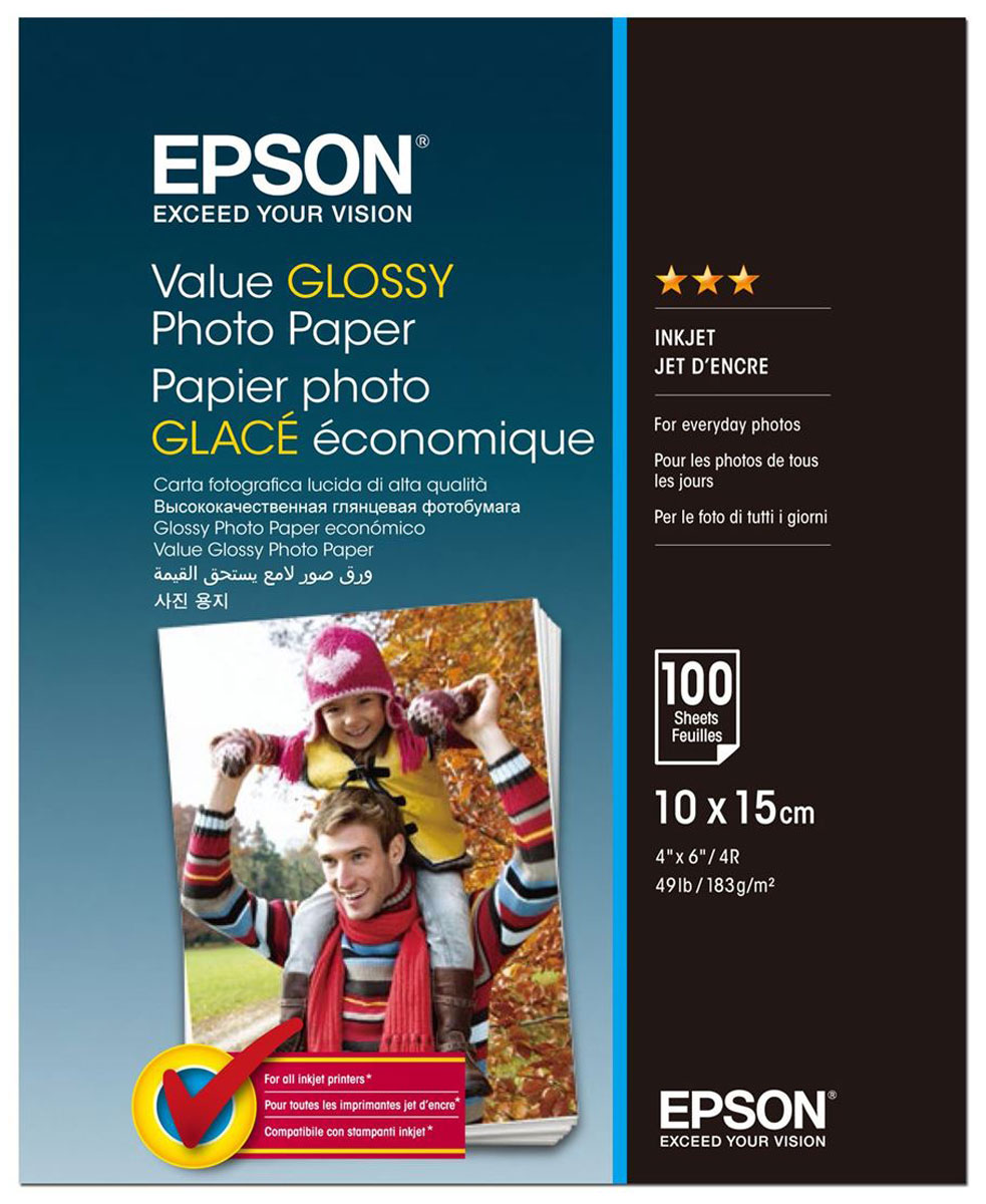 Epson C13S400039 Value Glossy фотобумага 10x15, 100 листовC13S400039 Epson C13S400039 Value Glossy фотобумага 10x15, 100 листовC13S400039Epson C13S400039 Value Glossy - качественная глянцевая фотобумага с покрытием, предназначенная для печати высококачественных фотографий.