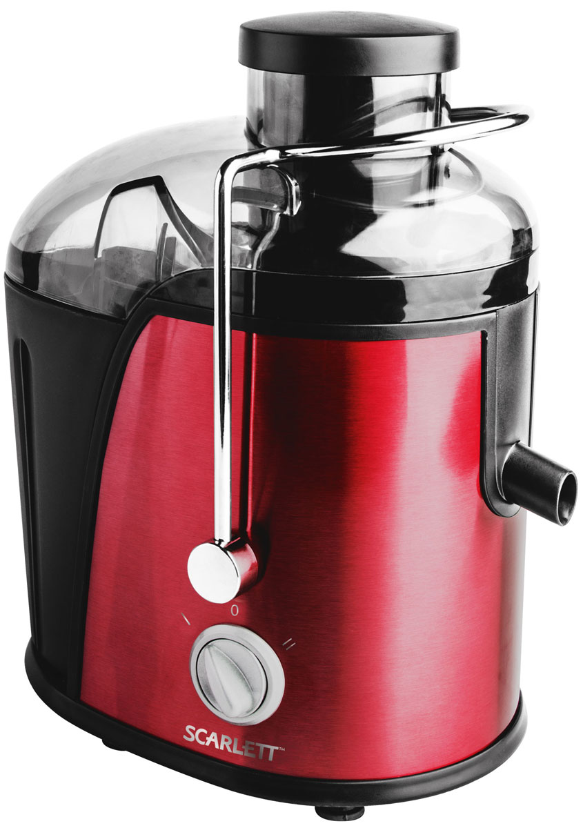 Scarlett SC-JE50S15, Red соковыжималкаSC-JE50S15 Scarlett SC-JE50S15, Red соковыжималкаSC-JE50S15Соковыжималка Scarlett SC-JE50S15 - это отличный вариант для приготовления свежевыжатого сока каждый день. Она предназначена для отжима сока из любых овощей и фруктов.Модель оснащена удобным загрузочным лотком диаметром 65 мм с возможностью отжимать сок из целых плодов, не очищая и не разрезая их на части. Две скорости работы предназначены для мягких и более твердых плодов.Прочный и долговечный фильтр из нержавеющей стали не дает мякоти попадать в сок, а замок безопасности и блокировка от включения без крышки гарантируют абсолютную безопасность в работе. Прорезиненные ножки повышают устойчивость во время работы, а также снижают вибрацию и шум.Сетчатый фильтр из нержавеющей сталиАвтоматическая блокировка