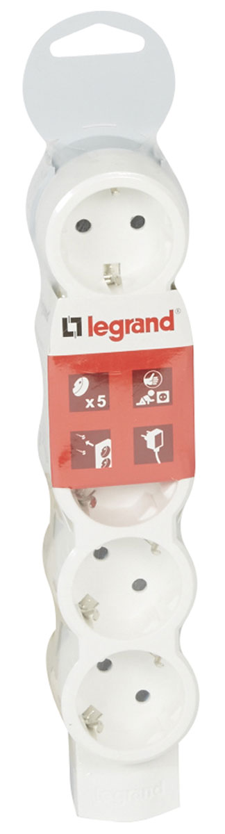 Legrand Стандарт сетевой удлинитель 5 x 2К+З, без кабеля695014 Legrand Стандарт сетевой удлинитель 5 x 2К+З, без кабеля695014Legrand Стандарт - компактный сетевой удлинитель с эргономичным корпусом, что позволяет устанавливать его под мебелью. Возможно крепление к стене. Одна из розеток повернута на 90 градусов для удобства подключения зарядных устройств.
