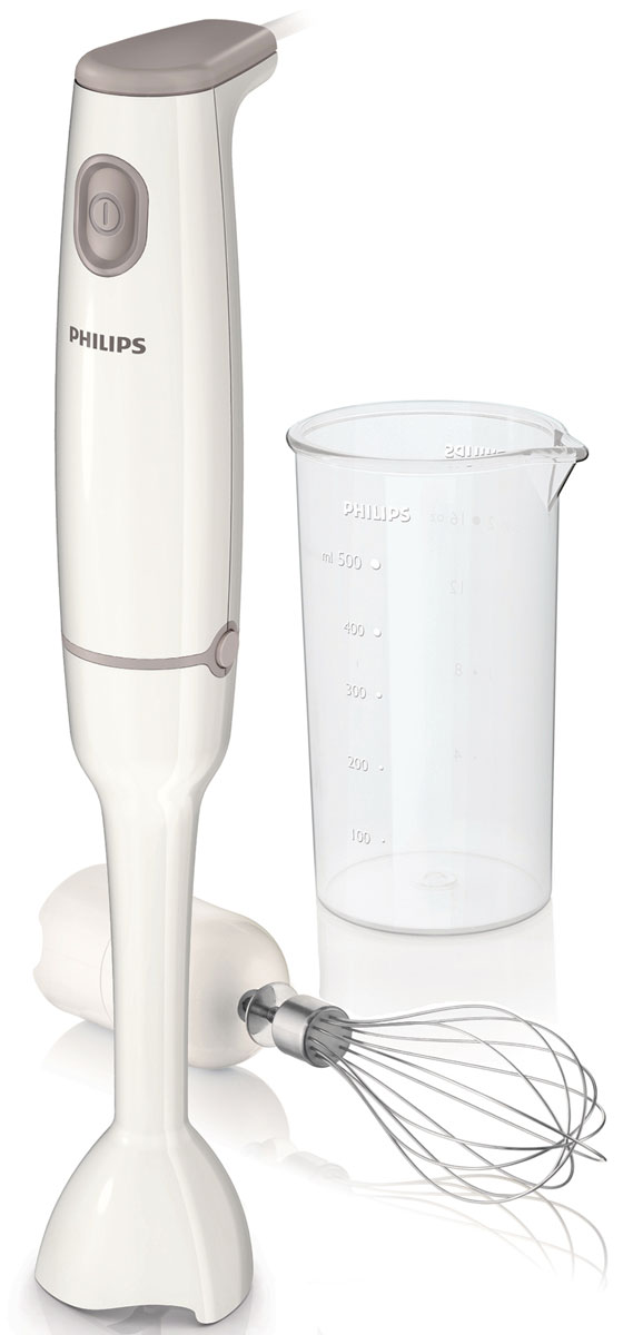Philips HR1601/00 погружной блендерHR1601/00 Philips HR1601/00 погружной блендерHR1601/00Ручной блендер из коллекции Philips Daily сочетает в себе мощность 550 ватт, насадку блендера уникального дизайна и насадку-венчик. Он позволяет приготовить идеально однородные супы-пюре и взбить сливки. Готовить полезные блюда теперь так просто! Удобная очистка благодаря системе отсоединения насадок нажатием двух кнопок.Ручной блендер из коллекции Daily оснащен удобной в использовании эргономичной ручкой. Специальный дизайн насадки обеспечивает максимально однородную консистенцию. Особая насадка ручного блендера из коллекции Daily предотвращает разбрызгивание во время использования.