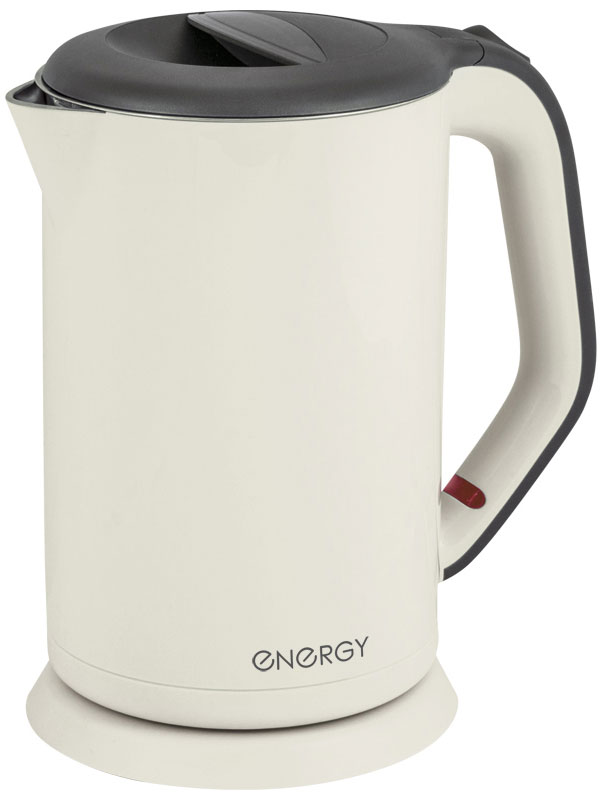 Energy E-225 электрический чайник54 153190 Energy E-225 электрический чайник54 153190Электрический чайник Energy E-225 прост в управлении и долговечен в использовании. Изготовлен из высококачественных материалов. Мощность 1800 Вт быстро вскипятит 1,7 литра воды. Беспроводное соединение позволяет вращать чайник на подставке на 360°. Для обеспечения безопасности при повседневном использовании предусмотрены функция автовыключения, а также защита от включения при отсутствии воды.