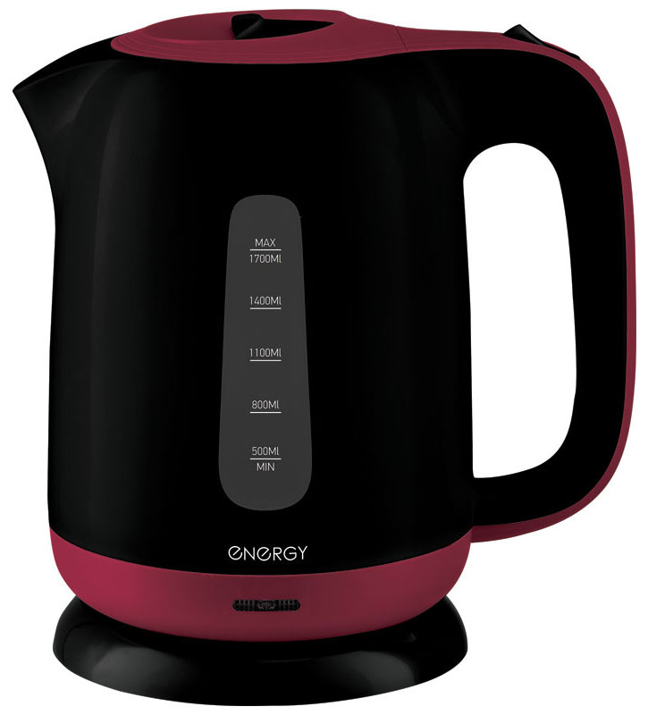 Energy E-274, Black электрический чайник54 164085 Energy E-274, Black электрический чайник54 164085Электрический чайник Energy E-274 прост в управлении и долговечен в использовании. Изготовлен из высококачественных материалов. Прозрачное окошко позволяет определить уровень воды. Мощность 2200 Вт вскипятит 1,7 литра воды в считанные минуты. Беспроводное соединение позволяет вращать чайник на подставке на 360°. Для обеспечения безопасности при повседневном использовании предусмотрены функция автовыключения, а также защита от включения при отсутствии воды.