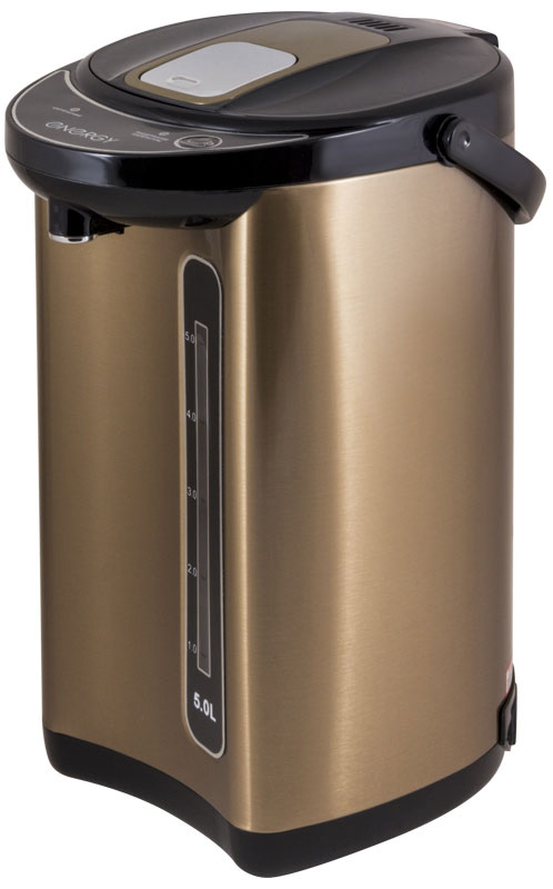 Energy TP-617, Gold термопот54 280303 Energy TP-617, Gold термопот54 280303Термопот Energy TP-617 поможет не только вскипятить или подогреть воду, но и сохранить ее температуру на заданном уровне в течение нескольких часов. Благодаря этому вы избавите себя от частого подогрева воды, что, в свою очередь, обеспечит вполне реальную экономию электроэнергии. Данная модель разработана специально для тех, кому постоянно необходимо иметь в доме запас горячей воды.Мощность в режиме поддержания температуры: 35 ВтСпособ подачи воды: автоматический (нажатием кружкой, нажатием кнопки)Быстрое кипячение водыНержавеющая стальная колбаСъемный шнур питанияСкрытый нагревательный элемент