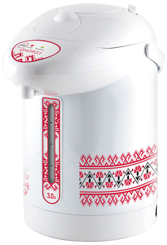 Energy TP-618 термопот54 280304 Energy TP-618 термопот54 280304Термопот Energy TP-618 поможет не только вскипятить или подогреть воду, но и сохранить ее температуру на заданном уровне в течение нескольких часов. Благодаря этому вы избавите себя от частого подогрева воды, что, в свою очередь, обеспечит вполне реальную экономию электроэнергии. Данная модель разработана специально для тех, кому постоянно необходимо иметь в доме запас горячей воды.Мощность в режиме поддержания температуры: 35 ВтБыстрое кипячение водыНержавеющая стальная колбаСъемный шнур питанияСкрытый нагревательный элементВозможность поворота 360°Функция повторного кипячения