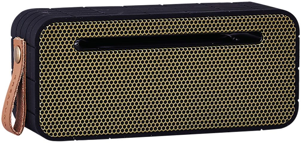 Kreafunk aMOVE, Black беспроводная портативная колонкаKfng62 Kreafunk aMOVE, Black беспроводная портативная колонкаKfng62aMOVE – компактная беспроводная колонка в стильном ретро-дизайне. Подключается к смартфону через Bluetooth или с помощью кабеля (mini-jack), который входит в комплект. Колонка способна работать до 20 часов без подзарядки (при 80% громкости), а благодаря встроенному микрофону с системой hands free можно принимать звонки. Корпус имеет нескользящее прорезиненное покрытие, что придает ему дополнительную устойчивость. aMOVE компактная и легкая, ее можно брать с собой на пляж, пикник, в поход или в путешествие. Колонку также можно использовать в качестве зарядного устройства. Качественное воспроизведение звука, простота эксплуатации и лаконичный дизайн не оставят равнодушными всех ценителей прекрасного. Поставляется в красивой деревянной коробке, которую украшают слова из песни Боба Марли: «Одна хорошая вещь о музыке, когда она бьет по вам, вы не чувствуете боли».Технические характеристики:Bluetooth 4.0 EDR + CSR Standard stereo technique Встроенный дополнительный аккумулятор 1800мАчНапряжение при зарядке: DC-5.0В – USB-кабельРабочее напряжение: 3.7-4.2 ВЗарядный ток: 1-2A (Мах)Напряжение/ток при разрядке: 5В/1AМощность: 3Вт * 2Сопротивление колонок: 4 Ом (?)В комплекте USB + AUX-кабель