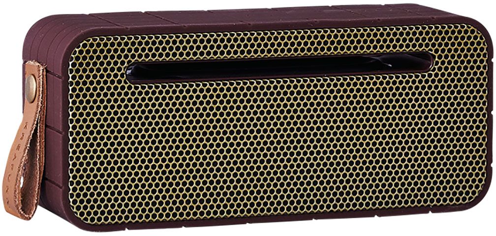 Kreafunk aMOVE, Plum беспроводная портативная колонкаKfng67 Kreafunk aMOVE, Plum беспроводная портативная колонкаKfng67Kreafunk aMOVE - компактная беспроводная колонка в стильном ретро-дизайне. Подключается к смартфону через Bluetooth или с помощью кабеля 3,5 мм (mini-jack), который входит в комплект. Колонка способна работать до 20 часов без подзарядки (при 80% громкости), а благодаря встроенному микрофону с системой hands free можно принимать звонки. Корпус имеет нескользящее прорезиненное покрытие, что придает ему дополнительную устойчивость. aMOVE компактная и легкая, ее можно брать с собой на пляж, пикник, в поход или в путешествие. Колонку также можно использовать в качестве зарядного устройства. Качественное воспроизведение звука, простота эксплуатации и лаконичный дизайн не оставят равнодушными всех ценителей прекрасного. Поставляется в красивой деревянной коробке, которую украшают слова из песни Боба Марли: Одна хорошая вещь о музыке, когда она бьет по вам, вы не чувствуете боли.Емкость аккумулятора: 1800 мАч