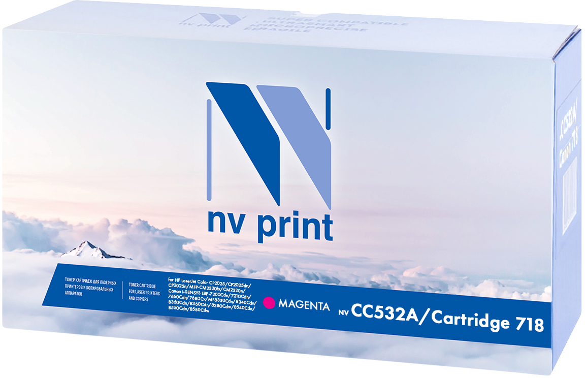 NV Print CC533A/Canon718M, Magenta тонер-картридж для HP Color LaserJet CM2320MFP/CP2025/Canon i-SENSYS MF-8330/8350NV-CC533A/Canon718M NV Print CC533A/Canon718M, Magenta тонер-картридж для HP Color LaserJet CM2320MFP/CP2025/Canon i-SENSYS MF-8330/8350NV-CC533A/Canon718MСовместимый лазерный картридж NV Print CC533A/Canon718M для печатающих устройств HP и Canon - это альтернатива приобретению оригинальных расходных материалов. При этом качество печати остается высоким. Картридж обеспечивает повышенную чёткость и плавность переходов оттенков цвета и полутонов, позволяет отображать мельчайшие детали изображения.Лазерные принтеры, копировальные аппараты и МФУ являются более выгодными в печати, чем струйные устройства, так как лазерных картриджей хватает на значительно большее количество отпечатков, чем обычных. Для печати в данном случае используются не чернила, а тонер.