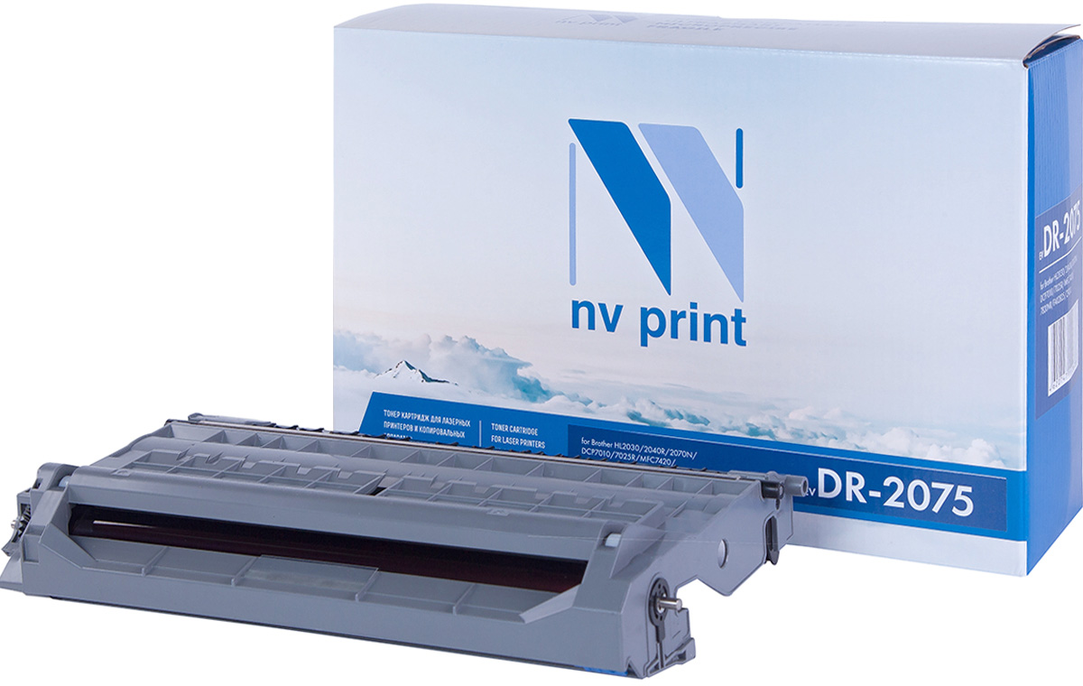NV Print DR2075, Black фотобарабан для Brother HL2030/2040R/2070N/DCP7010/7025R/MFC7420/7820NR/FAX2825/2920NV-DR2075 NV Print DR2075, Black фотобарабан для Brother HL2030/2040R/2070N/DCP7010/7025R/MFC7420/7820NR/FAX2825/2920NV-DR2075Совместимый лазерный картридж NV Print DR2075 для печатающих устройств Brother - это альтернатива приобретению оригинальных расходных материалов. При этом качество печати остается высоким. Картридж обеспечивает повышенную чёткость чёрного текста и плавность переходов оттенков серого цвета и полутонов, позволяет отображать мельчайшие детали изображения.Лазерные принтеры, копировальные аппараты и МФУ являются более выгодными в печати, чем струйные устройства, так как лазерных картриджей хватает на значительно большее количество отпечатков, чем обычных. Для печати в данном случае используются не чернила, а тонер.