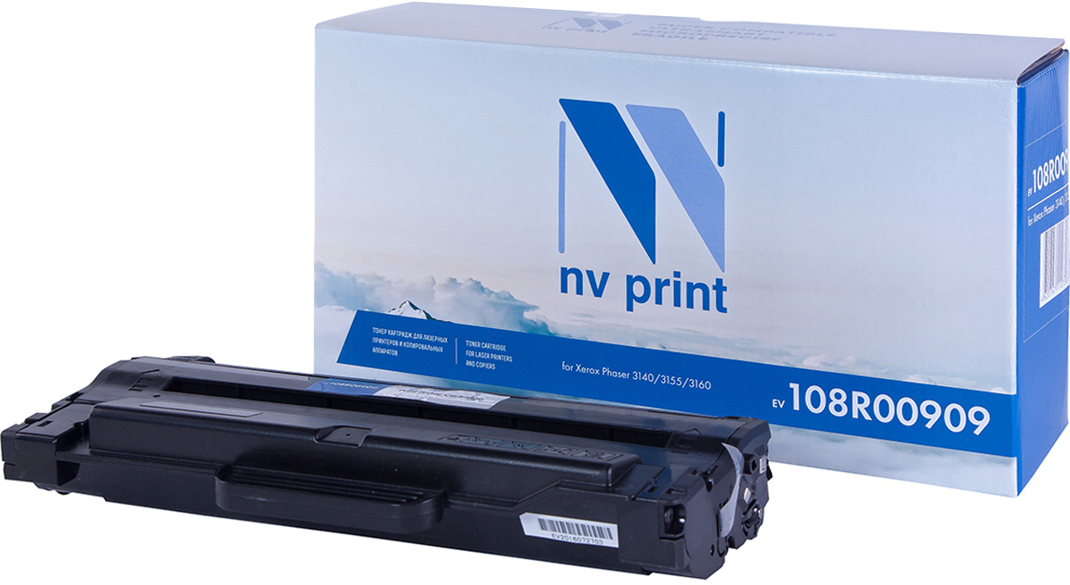 NV Print NV-108R00909, Black тонер-картридж для Xerox Phaser 3140/3155/3160NV-108R00909 NV Print NV-108R00909, Black тонер-картридж для Xerox Phaser 3140/3155/3160NV-108R00909Совместимый лазерный картридж NV Print NV-08R00909 для печатающих устройств Xerox - это альтернатива приобретению оригинальных расходных материалов. При этом качество печати остается высоким. Картридж обеспечивает повышенную чёткость чёрного текста и плавность переходов оттенков серого цвета и полутонов, позволяет отображать мельчайшие детали изображения.Лазерные принтеры, копировальные аппараты и МФУ являются более выгодными в печати, чем струйные устройства, так как лазерных картриджей хватает на значительно большее количество отпечатков, чем обычных. Для печати в данном случае используются не чернила, а тонер.