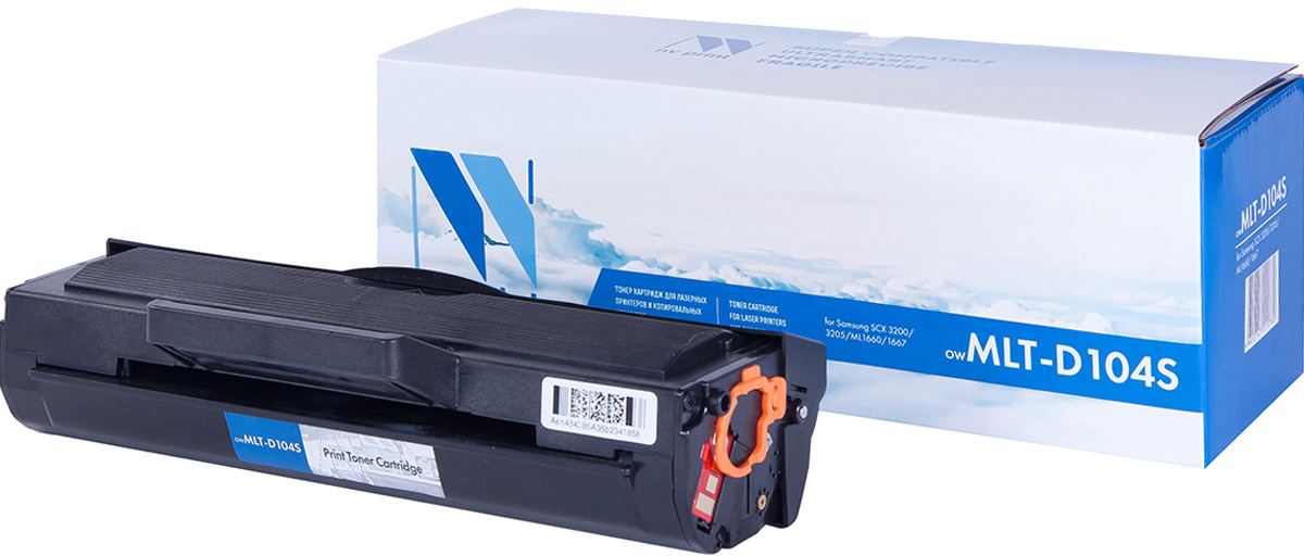NV Print NV-MLTD104S, Black тонер-картридж для Samsung ML-1660/ML-1661/ML-1665/ML-1667/SCX-3200/SCX-3205/SCX-3217NV-MLTD104S NV Print NV-MLTD104S, Black тонер-картридж для Samsung ML-1660/ML-1661/ML-1665/ML-1667/SCX-3200/SCX-3205/SCX-3217NV-MLTD104SСовместимый лазерный картридж NV Print NV-MLTD104S для печатающих устройств Samsung - это альтернатива приобретению оригинальных расходных материалов. При этом качество печати остается высоким. Картридж обеспечивает повышенную чёткость чёрного текста и плавность переходов оттенков серого цвета и полутонов, позволяет отображать мельчайшие детали изображения.Лазерные принтеры, копировальные аппараты и МФУ являются более выгодными в печати, чем струйные устройства, так как лазерных картриджей хватает на значительно большее количество отпечатков, чем обычных. Для печати в данном случае используются не чернила, а тонер.